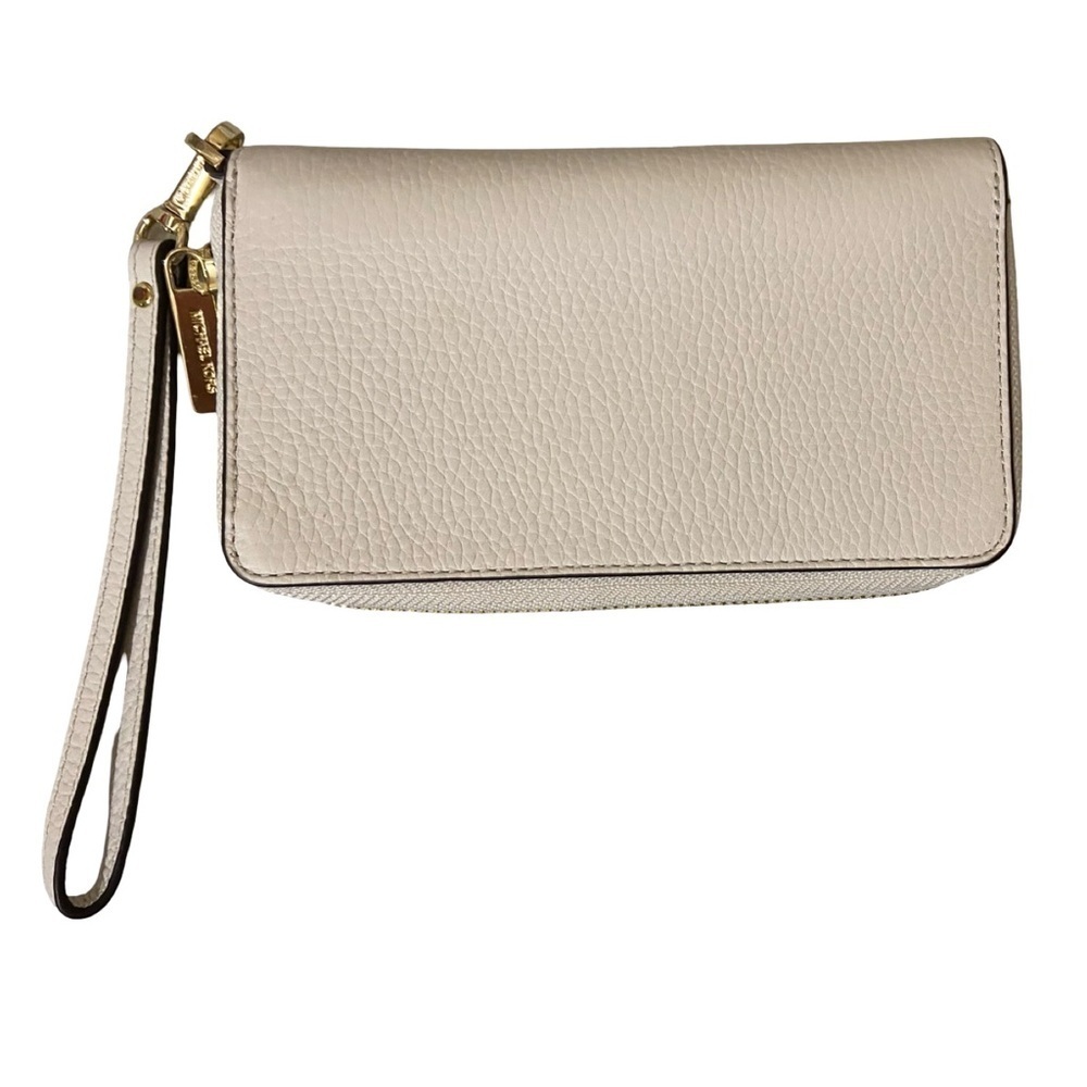 NWT Michael Kors Light Cream Emilia Tote & Jet Set Travel Phone Case - Picture 10 of 12